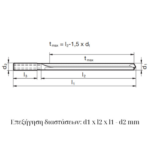 Carbide Drill 10xD with Coolant, 71996 Dimensions